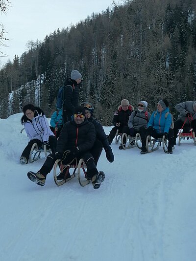 Rodeln der Naturfreunde in St. Jakob (Alpe Stalle)