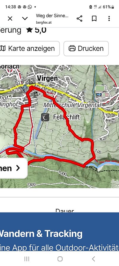 Wanderung der Naturfreunde - Weg der Sinne Virgen