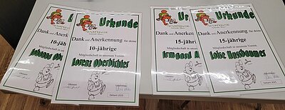 Abschlussfeier mit Präsentation, Ehrungen, Tombola und Essen