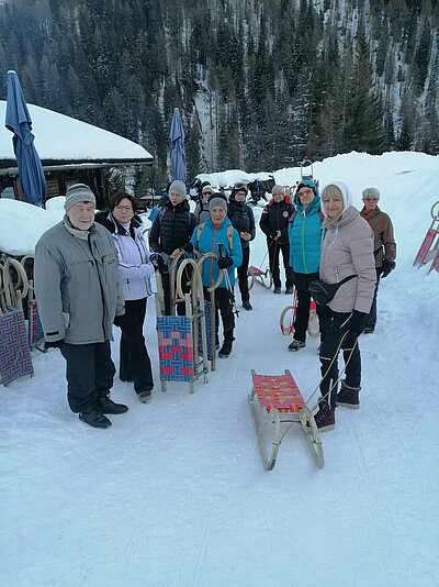 Rodeln der Naturfreunde in St. Jakob (Alpe Stalle)