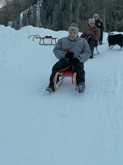 Rodeln der Naturfreunde in St. Jakob (Alpe Stalle)