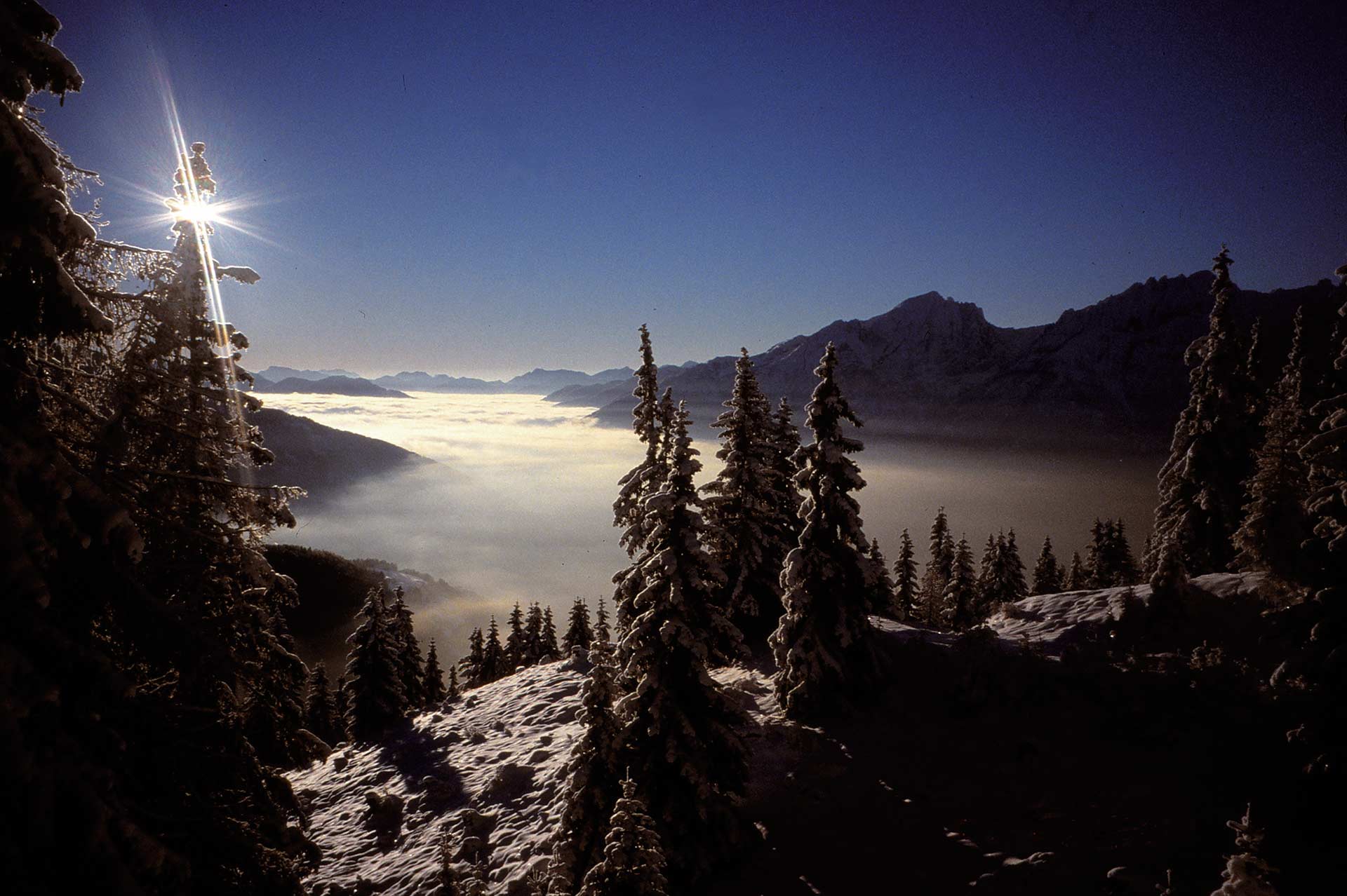Aussicht vom Zettersfeld auf den Talboden