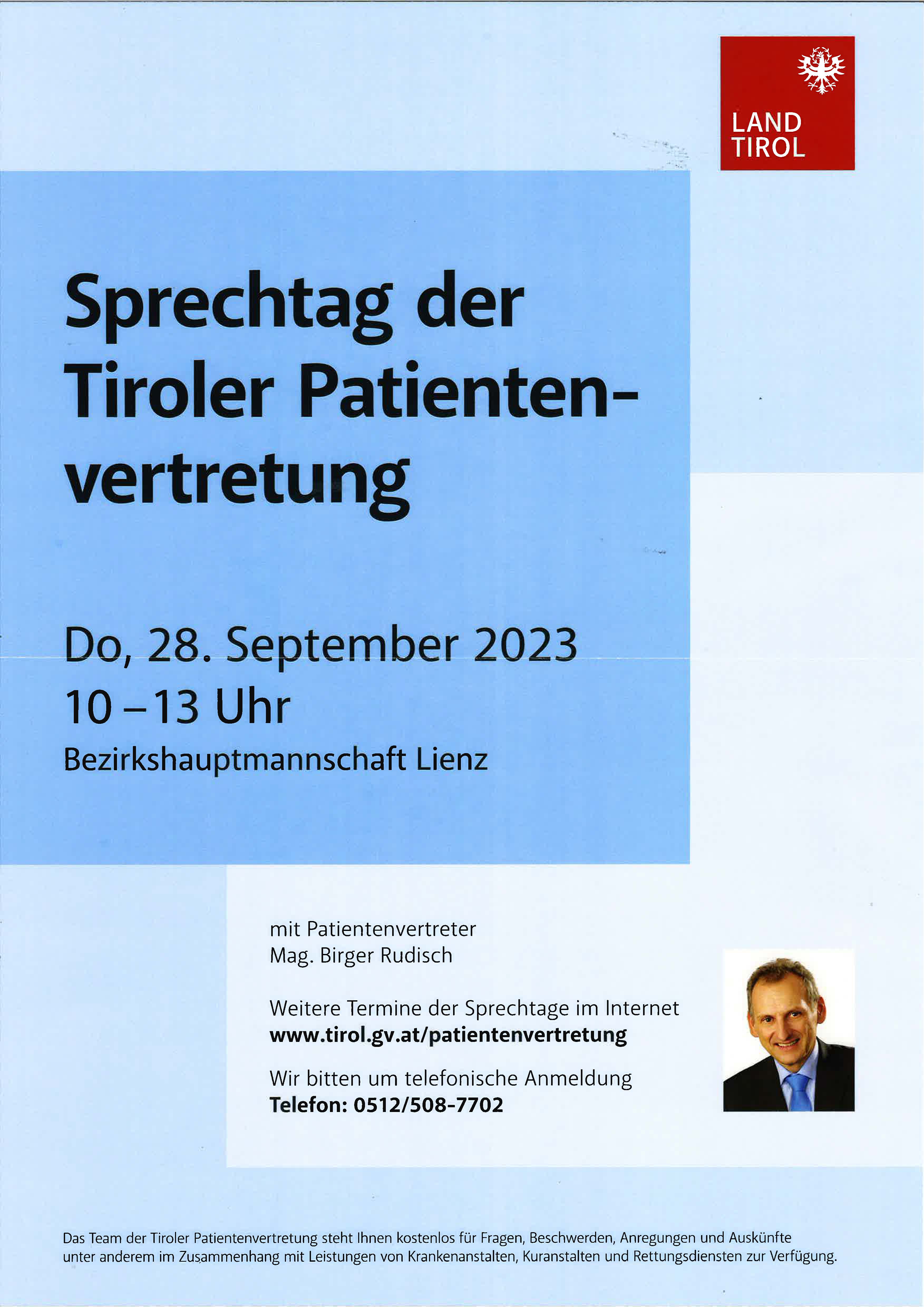 Sprechtag der Tiroler Patientenvertretung