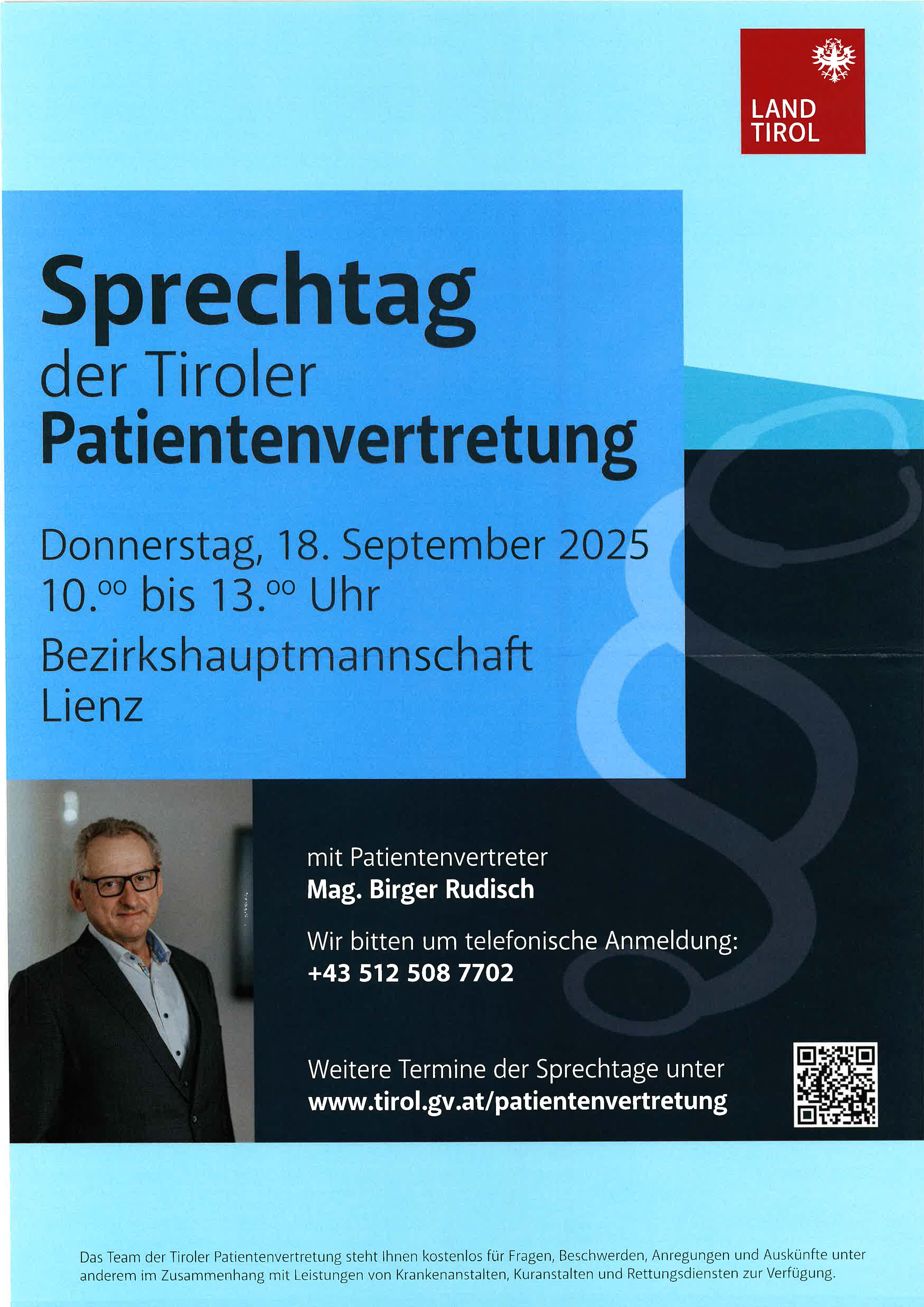 Sprechtag der Tiroler Patientenvertretung Sprechtag der Tiroler Patientenvertretung
