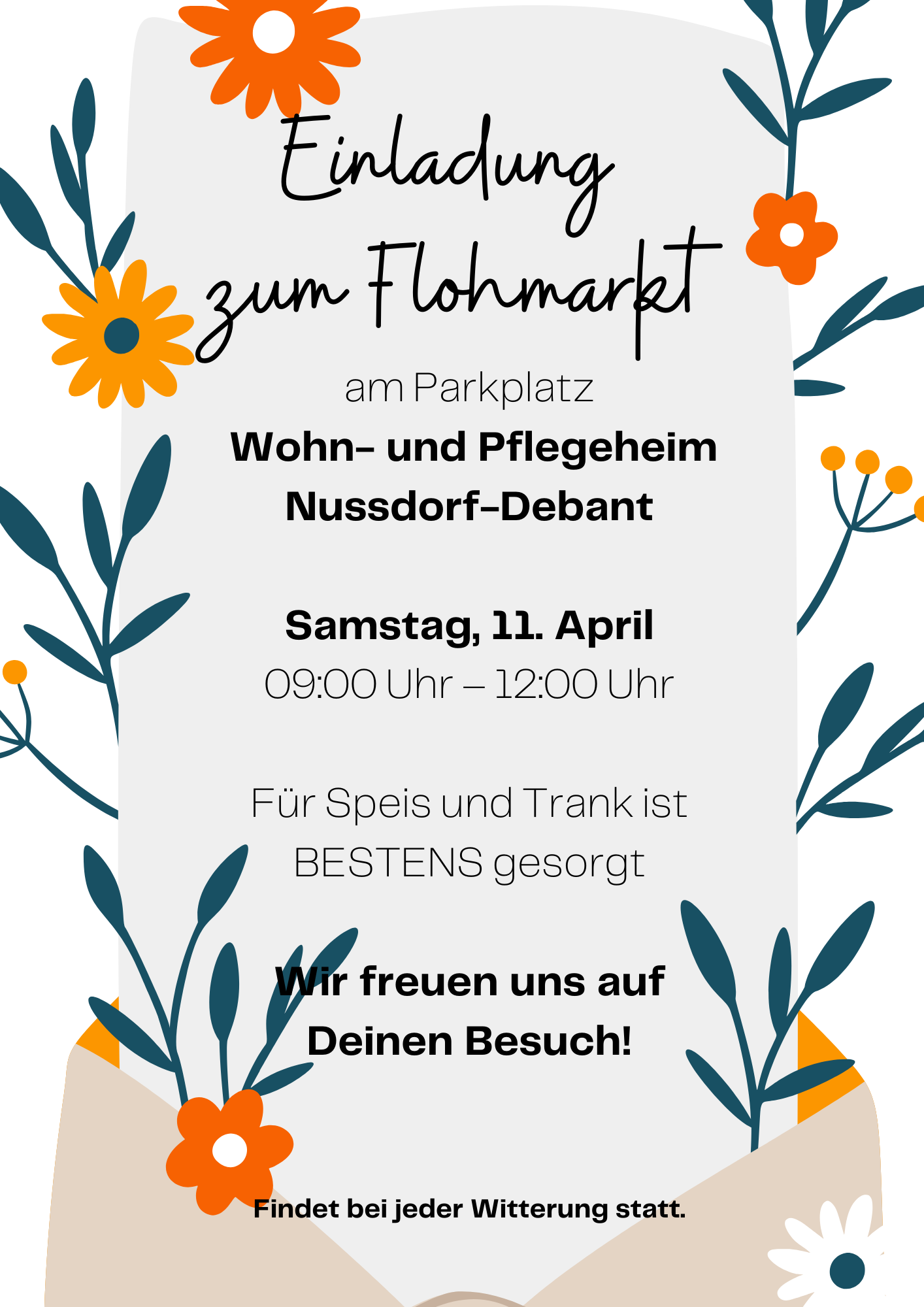 Flohmarkt am Parkplatz des Wohn- und Pflegeheimes