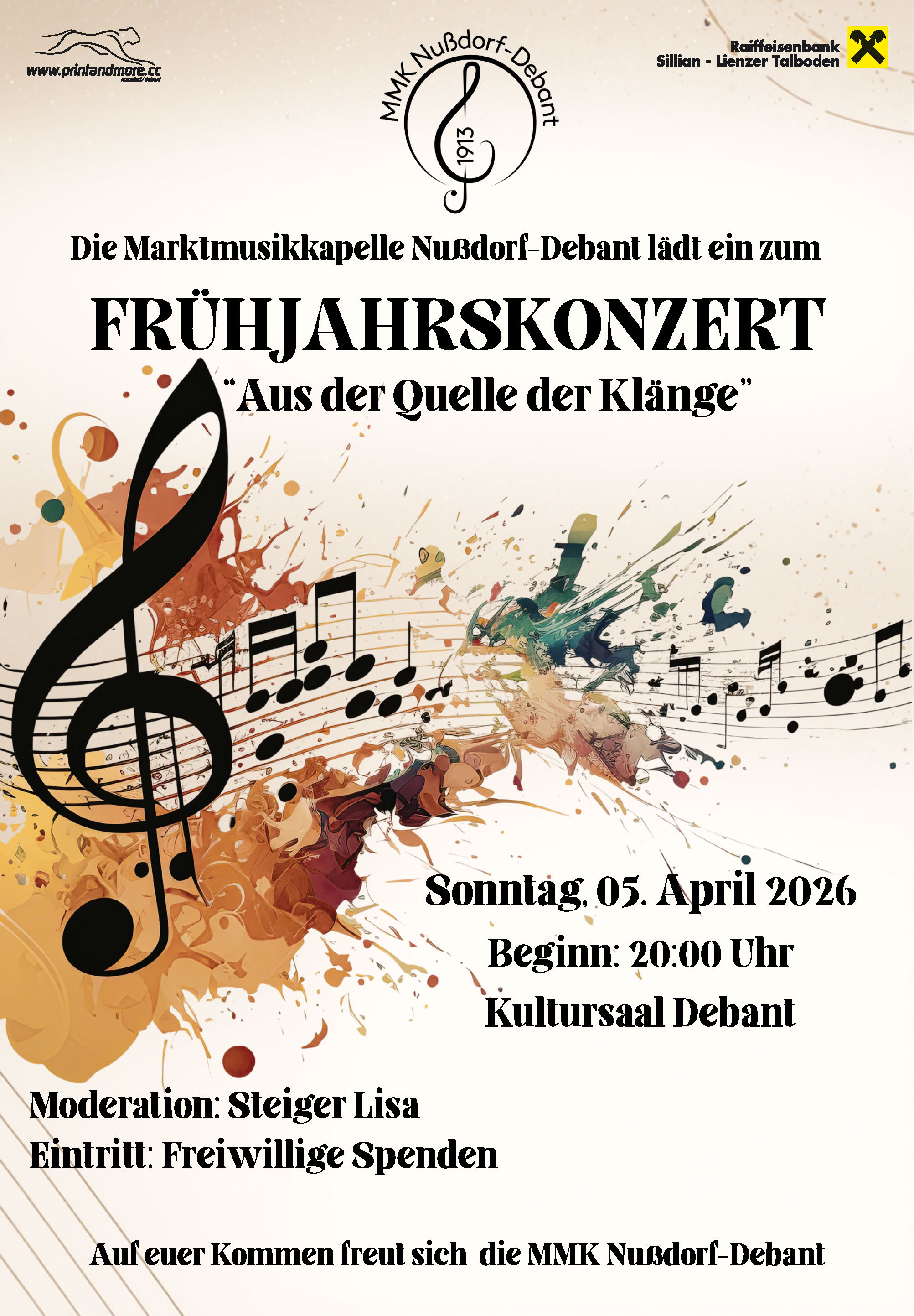 Frühjahrskonzert der Marktmusikkapelle Nußdorf-Debant