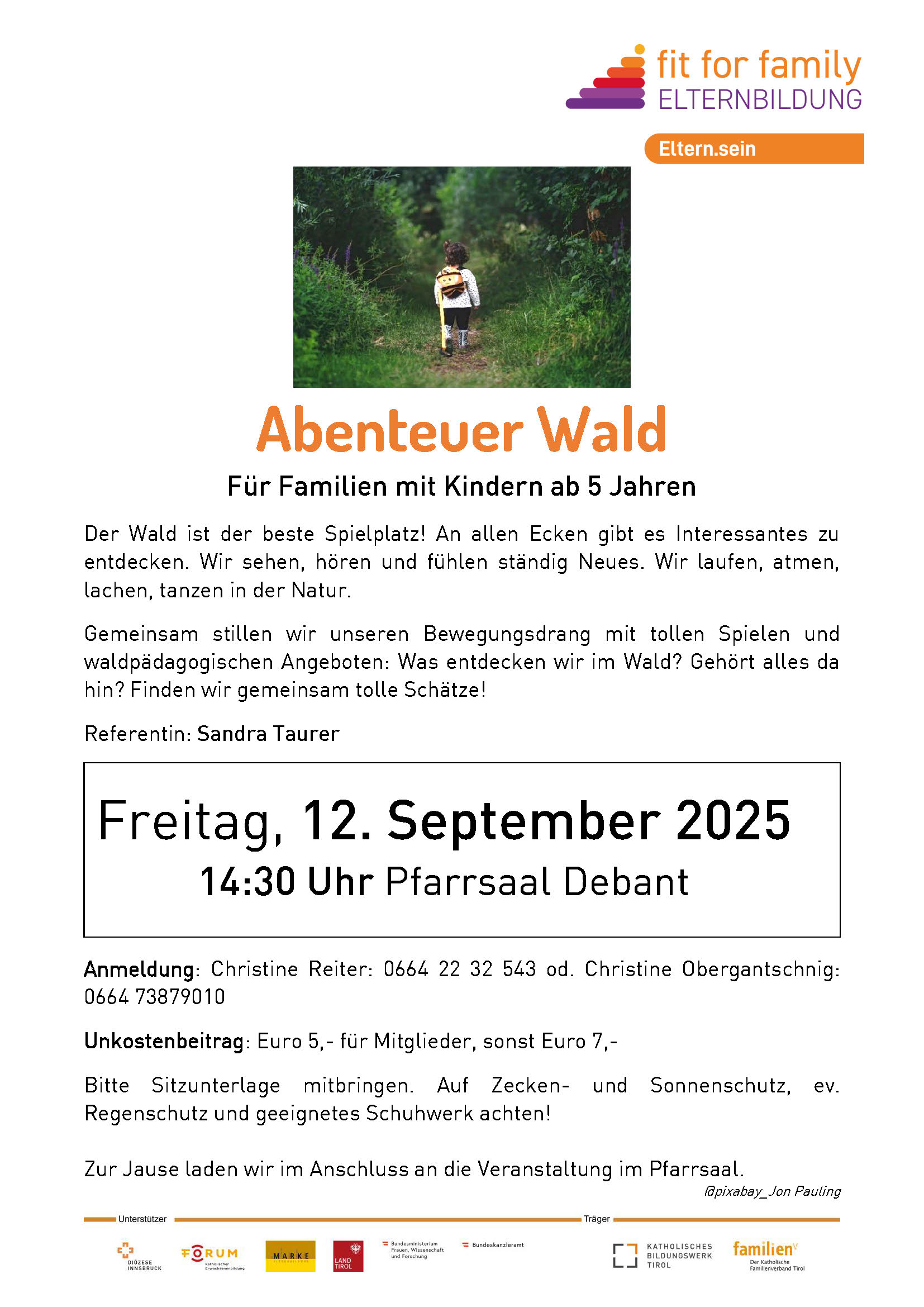 Veranstaltung des Katholischen Familienverbandes "Abenteuer Wald"