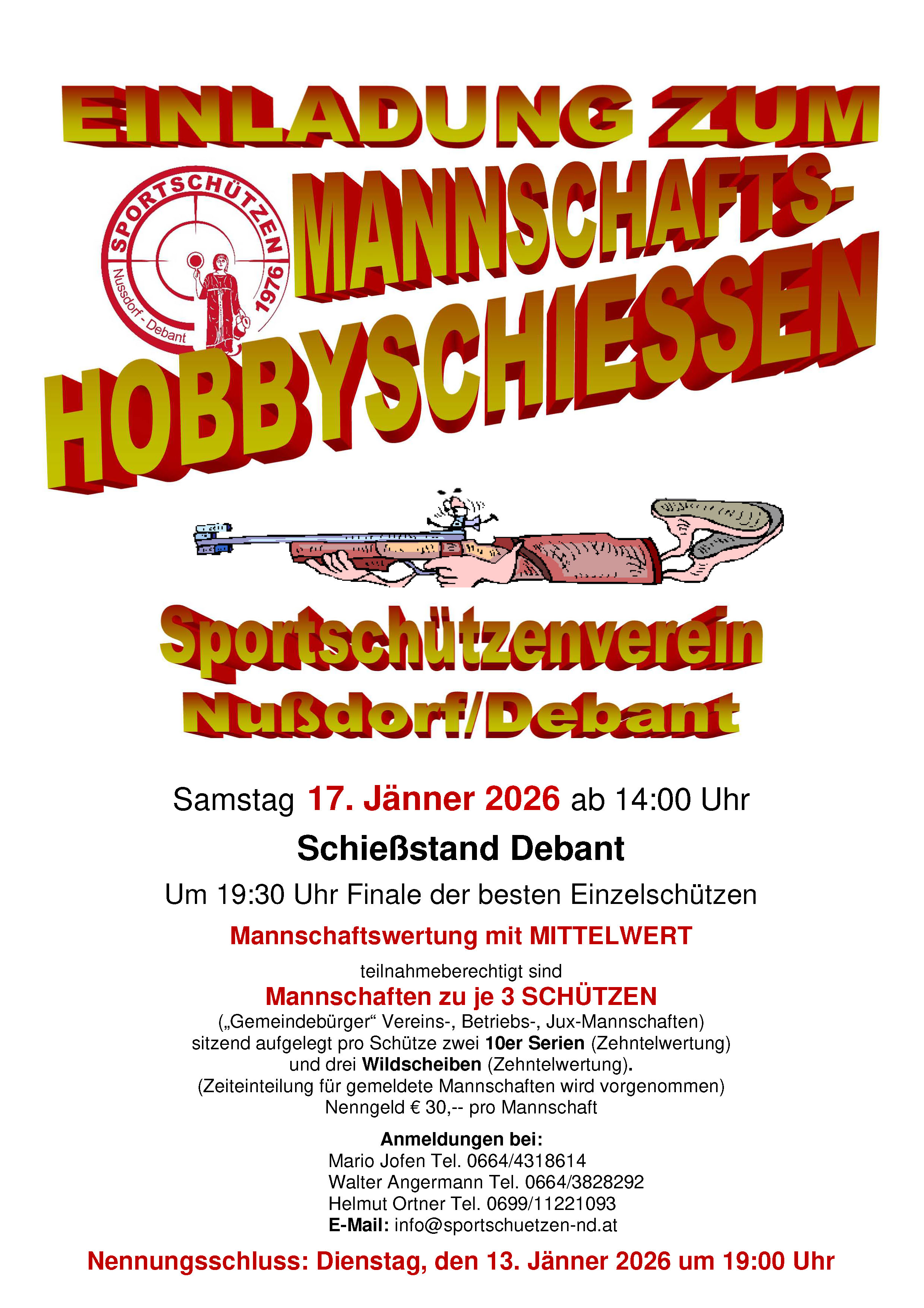 Mannschafts-Hobbyschießen der Sportschützen