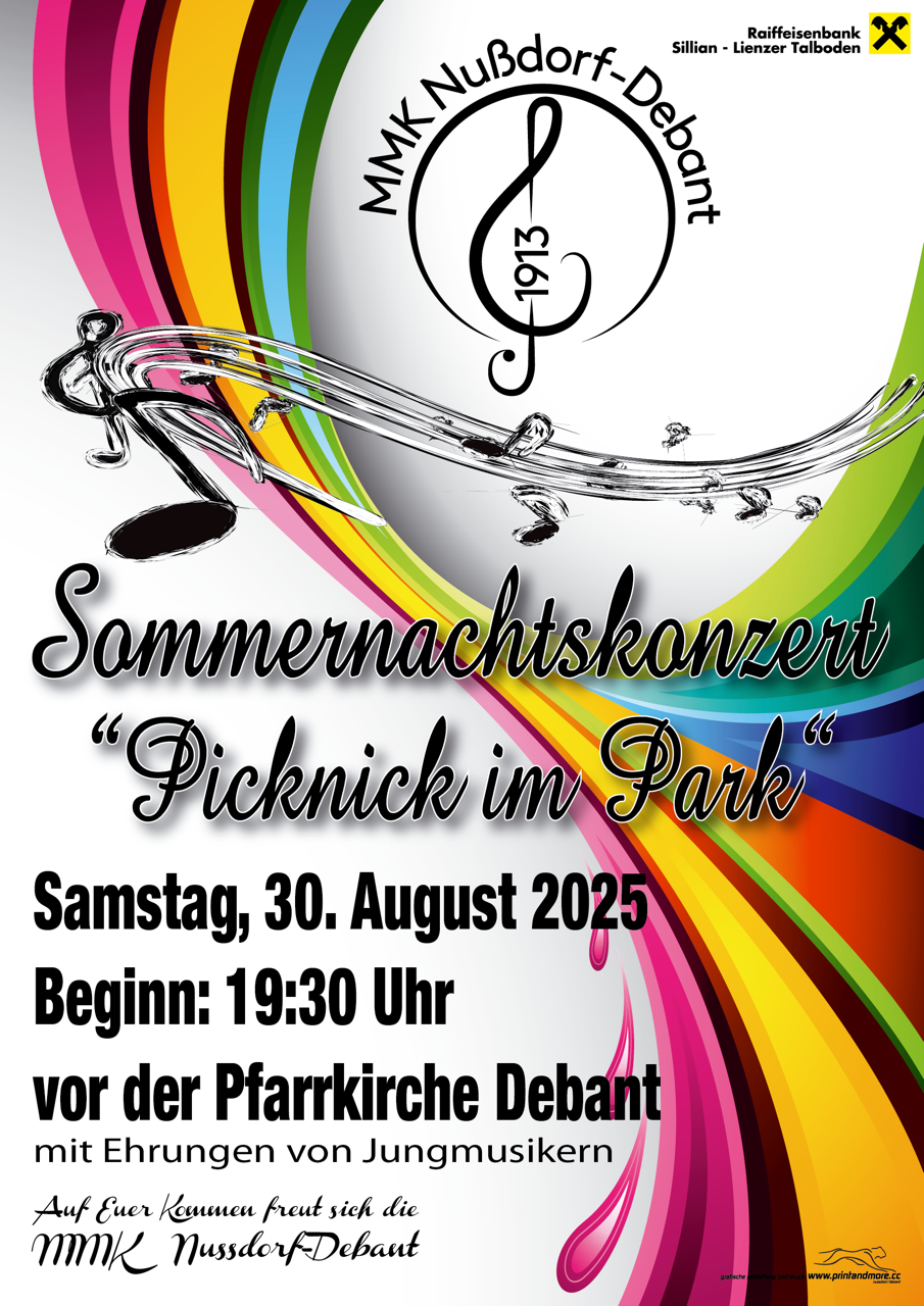 Sommernachtskonzert "Picknick im Park" der Marktmusikkapelle