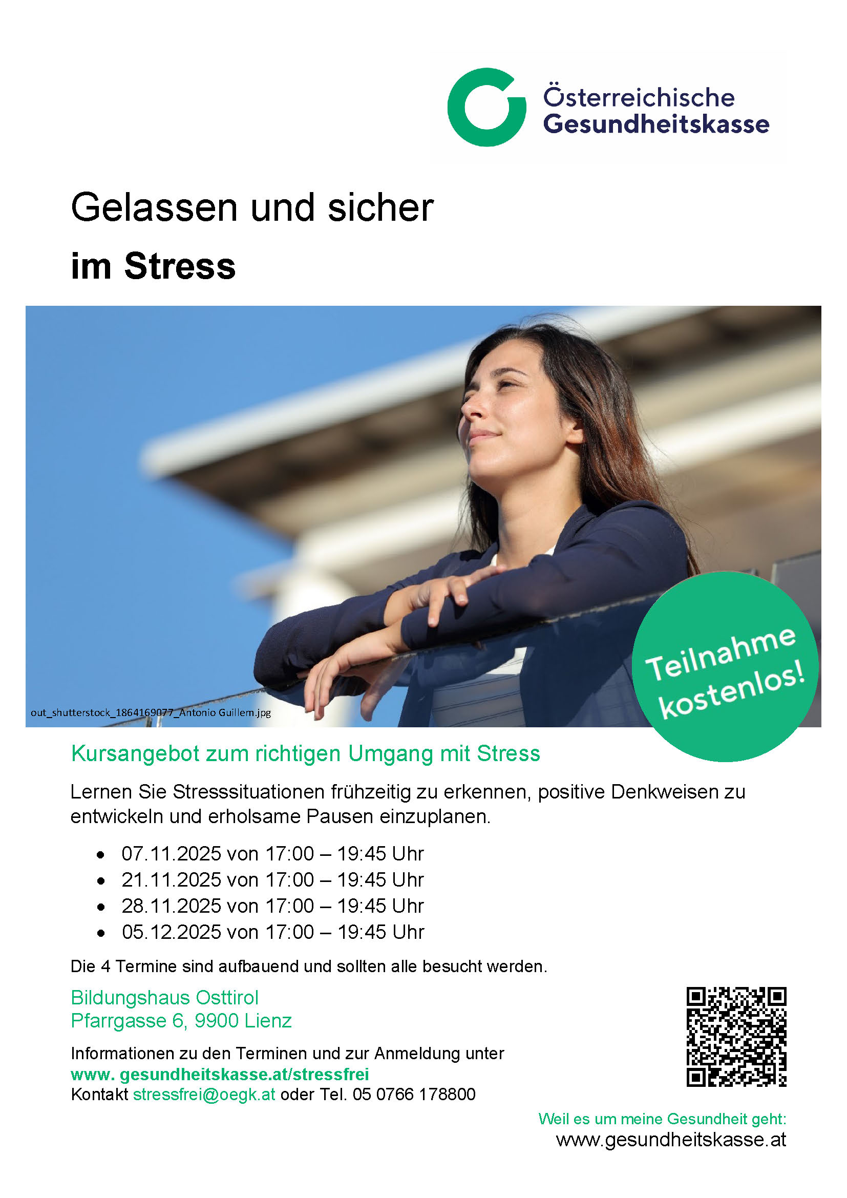 Kurs der ÖGK "Gelassen und sicher im Stress" Kurs der ÖGK "Gelassen und sicher im Stress"
